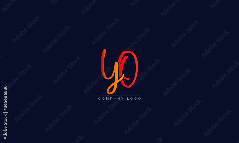 Unique, Modern, Elegant and Geometric Style Typography Alphabet YO letters logo Icon