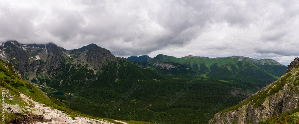 Slovakia mountain landscape. High Tatras, Europe, Belianske Tatry.