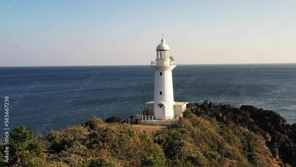 Lighthouse drone shooting Jeju Island ,korea Lighthouse drone shooting Jeju Island ,korea