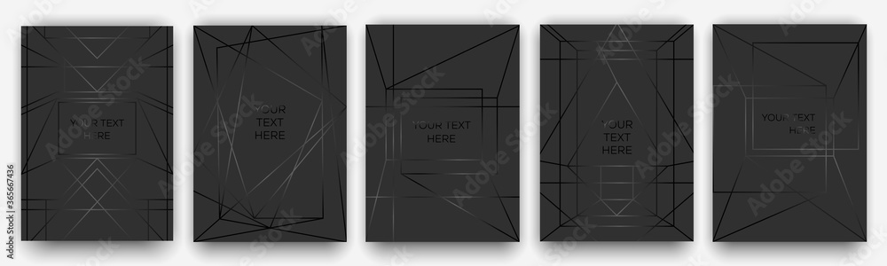 Black on black. A4 layout for modern design. Luxury templates for corporate printing.