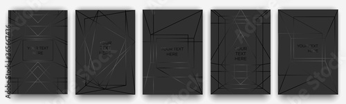 Obraz na płótnie Black on black. A4 layout for modern design. Luxury templates for corporate printing. w salonie