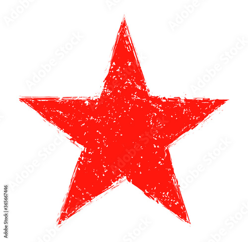 Grunge red star shape.