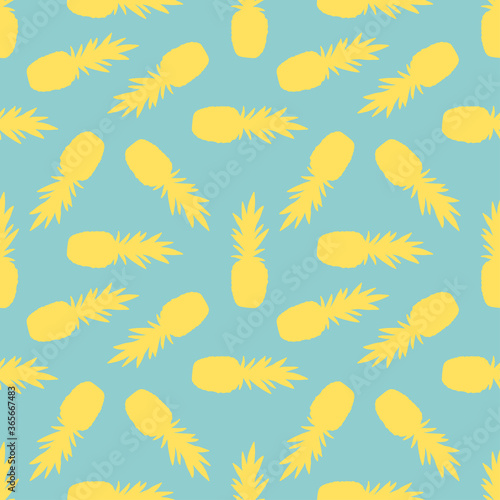 Obraz na płótnie Endless pattern with bright yellow pineapples. w salonie