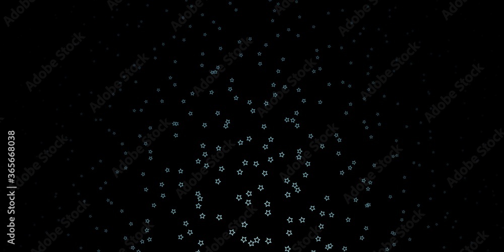 Dark BLUE vector layout with bright stars. Decorative illustration with stars on abstract template. Best design for your ad, poster, banner.