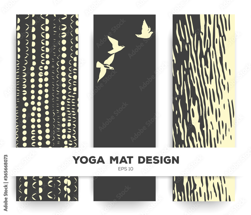 Yoga mat design. Dark abstract pattern. Minimal simply print. 183x61. Vector eps10.