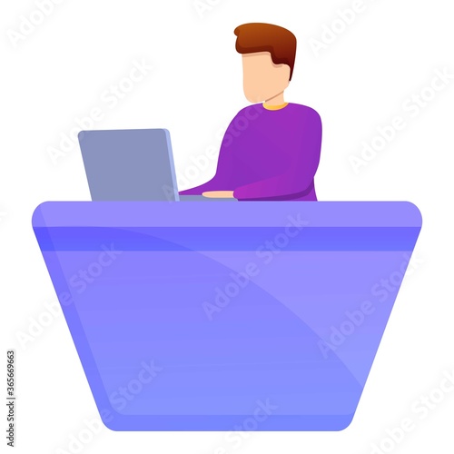 Reception headhunter icon. Cartoon of reception headhunter vector icon for web design isolated on white background