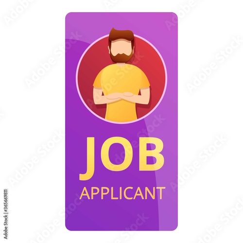 Job applicant icon. Cartoon of job applicant vector icon for web design isolated on white background