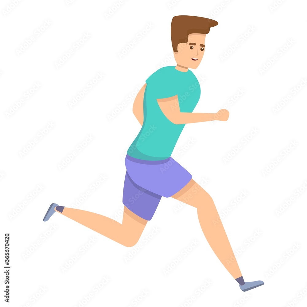 Running boy icon. Cartoon of running boy vector icon for web design isolated on white background Running boy icon. Cartoon of running boy vector icon for web design isolated on white background