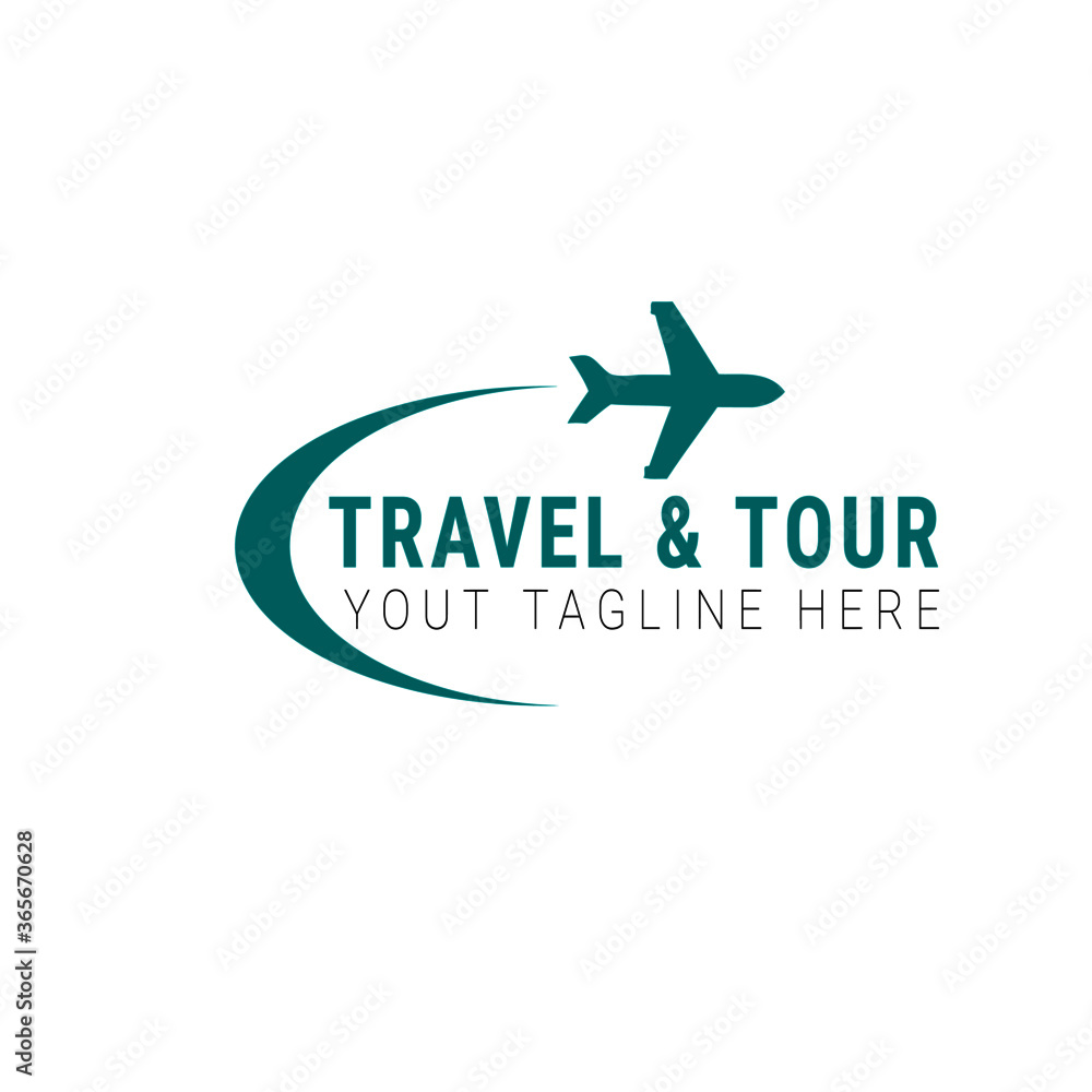 airplane logo template with  tour and travel symbols and logo design.