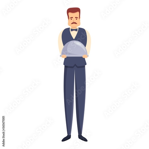 Serious butler icon. Cartoon of serious butler vector icon for web design isolated on white background