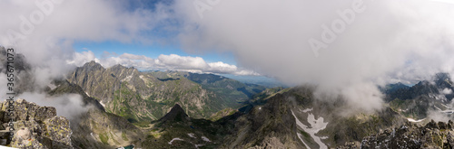 beautiful view above cloudscape and mountains, slovakia tatras