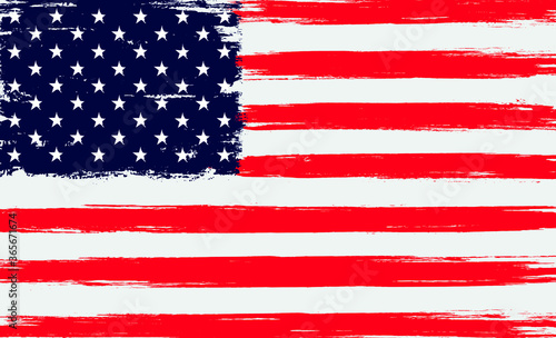 Vector grunge USA flag.