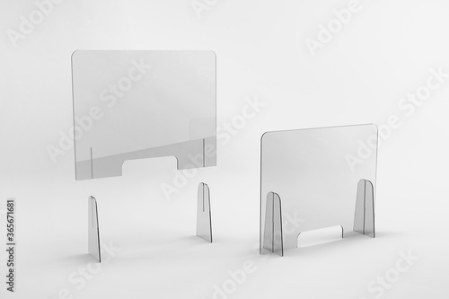 Schilderij op canvas Sneeze guards, social distancing barriers and shields