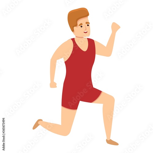 Greco-roman wrestling boy icon. Cartoon of greco-roman wrestling boy vector icon for web design isolated on white background