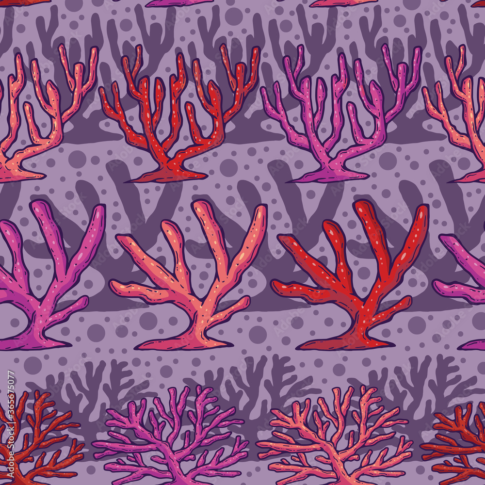 Beautiful Coral Seamless Surface Pattern Design
