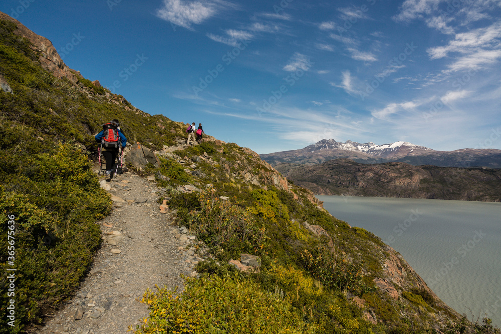 valle del lago Grey, trekking W, Parque nacional Torres del Paine,Sistema Nacional de Áreas Silvestres Protegidas del Estado de Chile.Patagonia, República de Chile,América del Sur