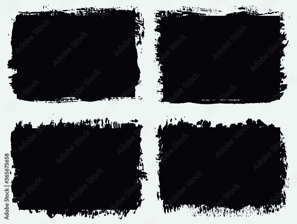 Fototapeta premium Set of black grunge frames.