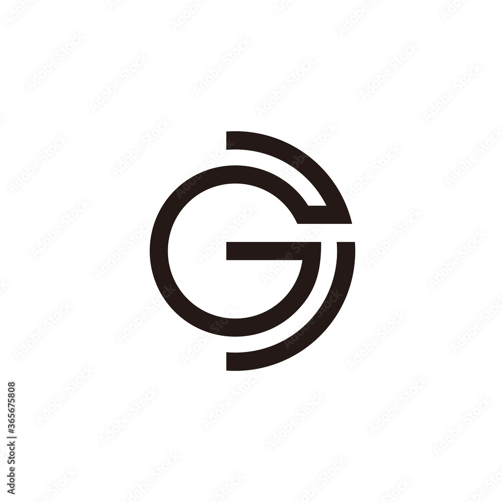 abstract letter gd linear geometric simple design vector