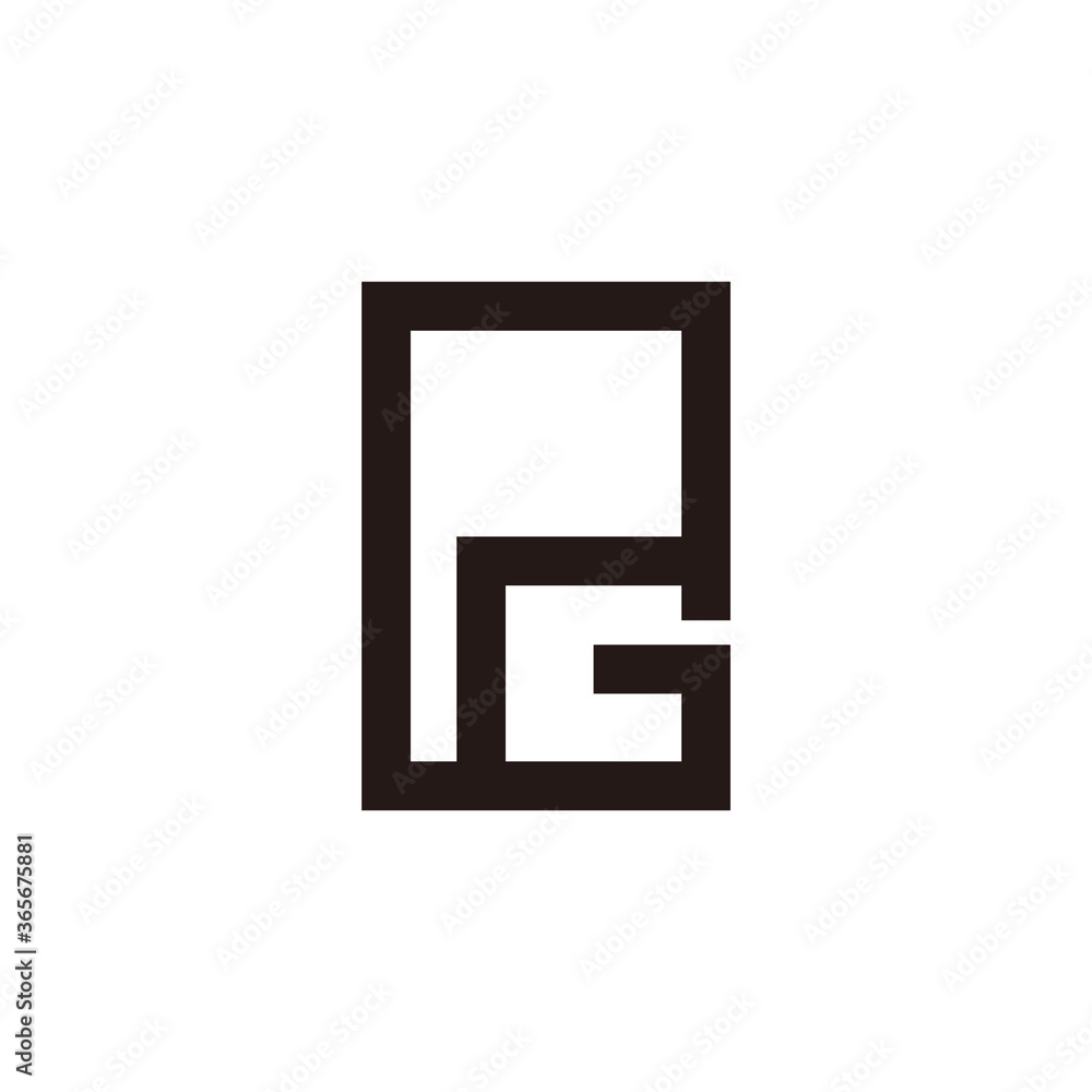 letter pg simple geometric frame line symbol logo vector letter pg simple geometric frame line symbol logo vector