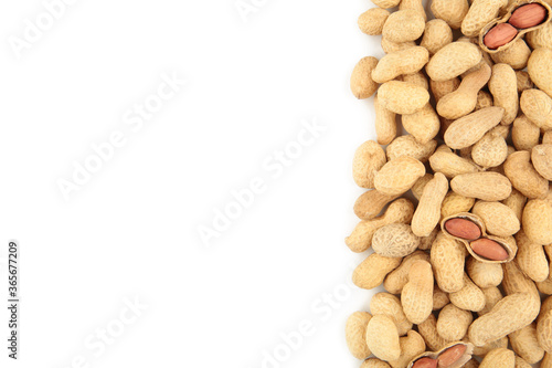 Dried peanuts isolated on white background, cutout