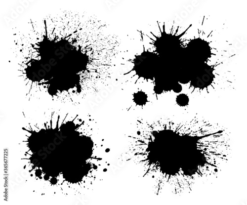 Set of black ink blots.