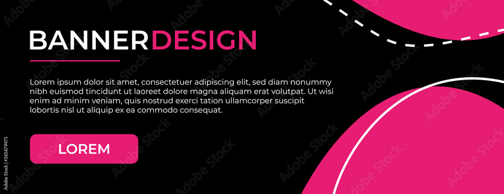 Pink and Black Web banners templates, standard sizes with space for ...