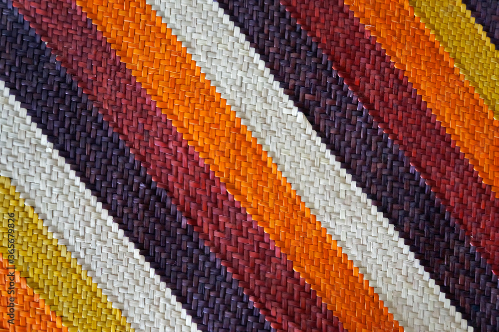 Handicraft with colorful straw Handicraft with colorful straw