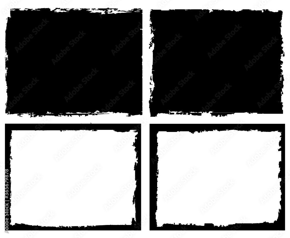 Vector old grunge frames set. Vector old grunge frames set.