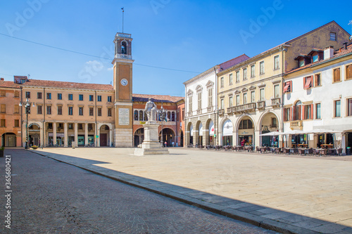 Italian town of Rovigo with Vittorio Emanuele square in a summer sunny day photo