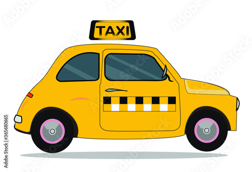 Vector concept of a yellow taxi car