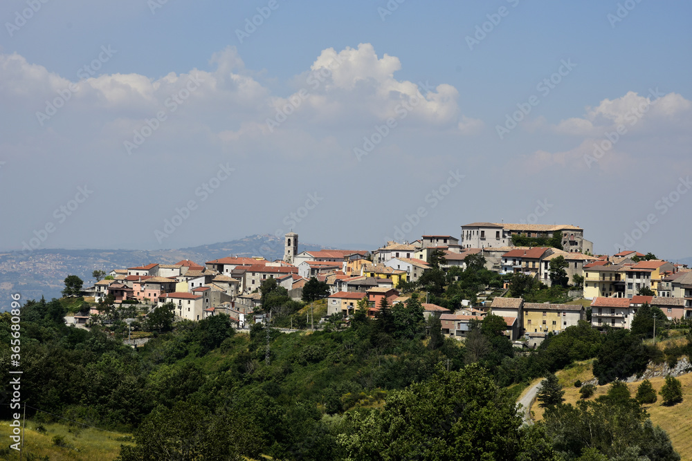 Panoramic view of Montemarano, an old town in the province of Avellino.
