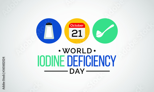 Vector illustration on the theme of World Iodine deficiency day observed each year on October 21st across the globe.