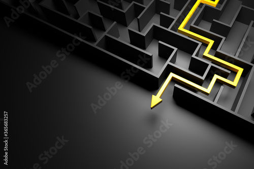 Foto 3d rendering: Concept - solving a complex problem