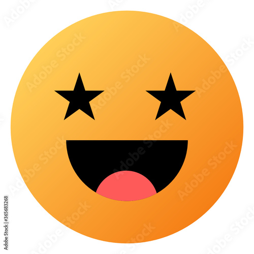 vector illustration of a face with star