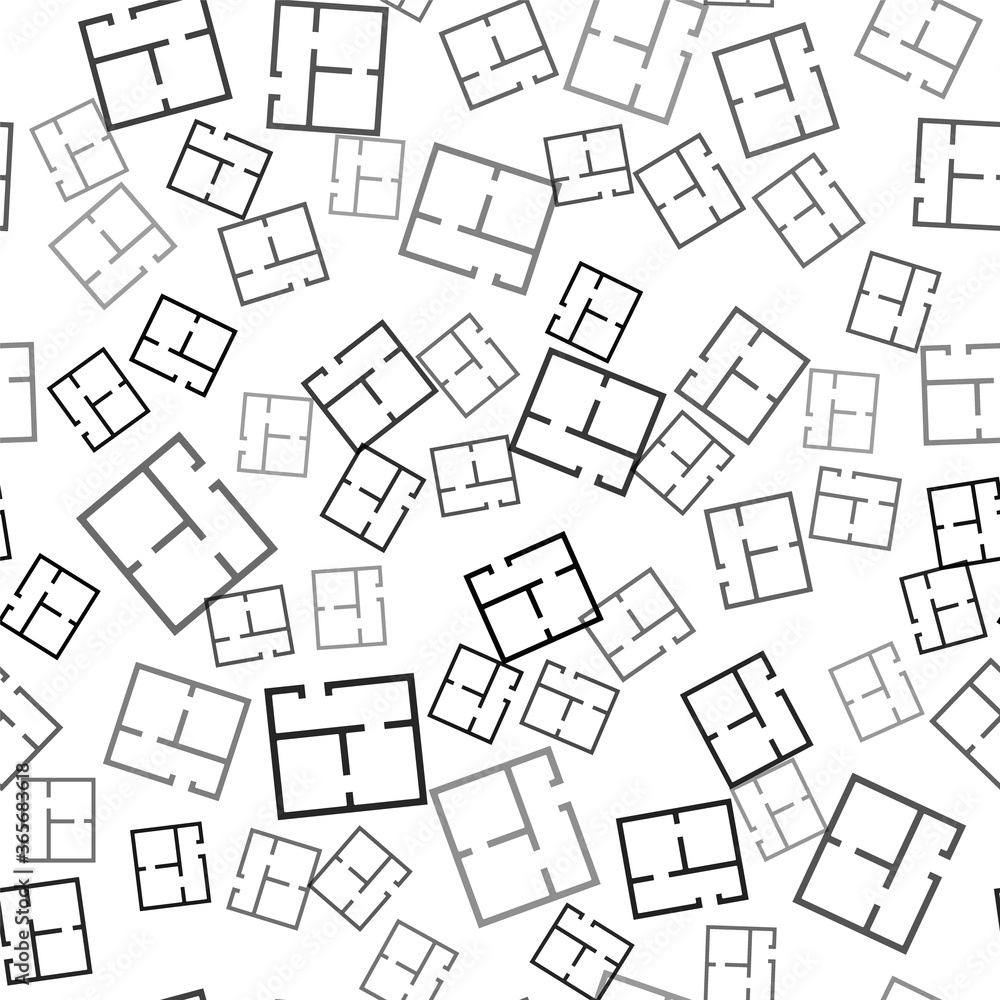 Black House plan icon isolated seamless pattern on white background. Vector Illustration. Black House plan icon isolated seamless pattern on white background. Vector Illustration.