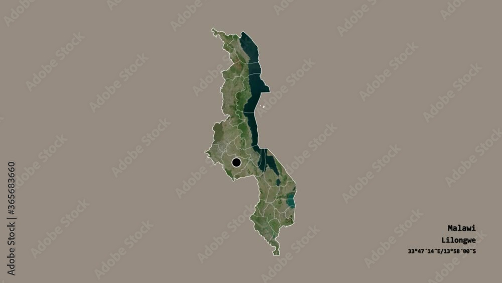 Kasungu, district of Malawi, with its capital, localized, outlined and zoomed with informative overlays on a satellite map in the Stereographic projection. Animation 3D Kasungu, district of Malawi, with its capital, localized, outlined and zoomed with informative overlays on a satellite map in the Stereographic projection. Animation 3D