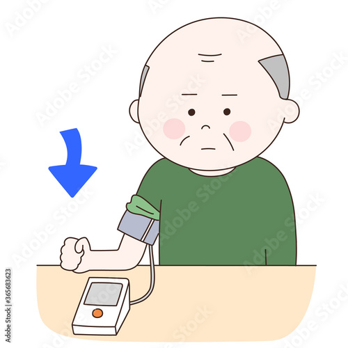 年配の男性　低血圧　イラスト