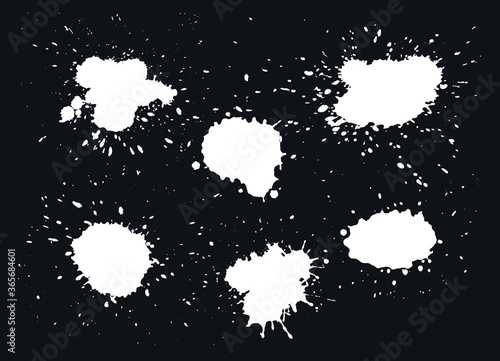 Set of white paint splashes