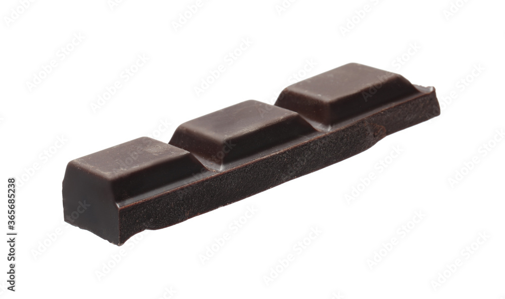 Piece of delicious dark chocolate isolated on white Piece of delicious dark chocolate isolated on white