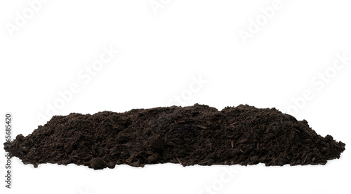 Pile of soil isolated on white background with clipping path