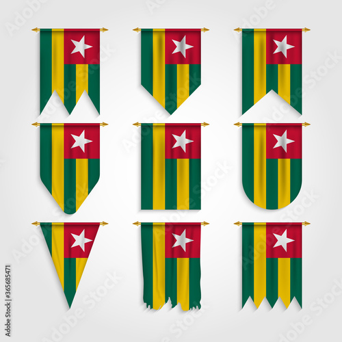 Togo flag in different shapes, Flag of Togo in various shapes