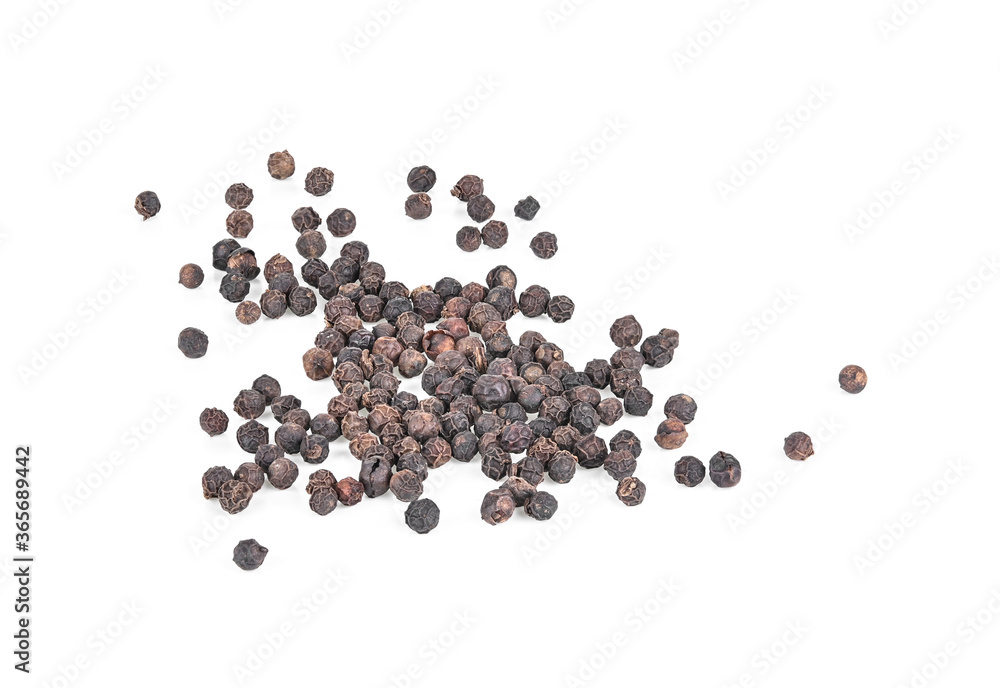 Black pepper was placed on a white background Black pepper was placed on a white background