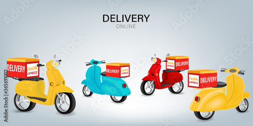 Logistics Online delivery service, online order tracking,Delivery home and office. City logistics. Warehouse, truck, forklift, courier. vector illustration.