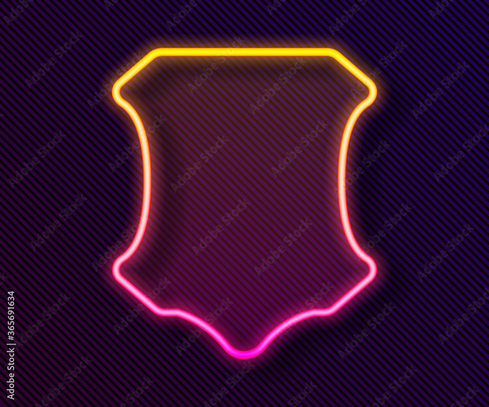 Glowing neon line Leather icon isolated on black background. Vector Illustration. Glowing neon line Leather icon isolated on black background. Vector Illustration.