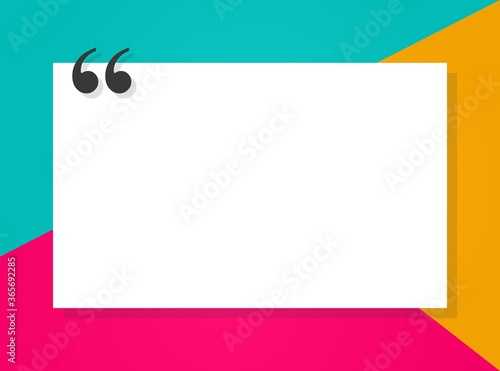 Quote template with free copy space. For Note, message, quote and comment. Vector illustration