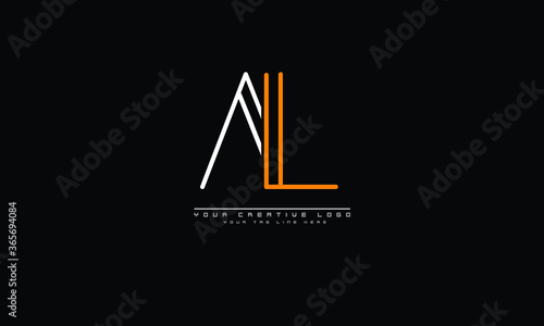 AL LA abstract vector logo monogram template