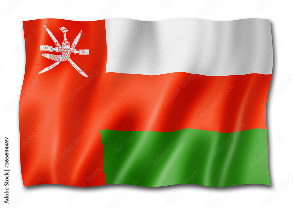 Oman flag isolated on white Oman flag isolated on white