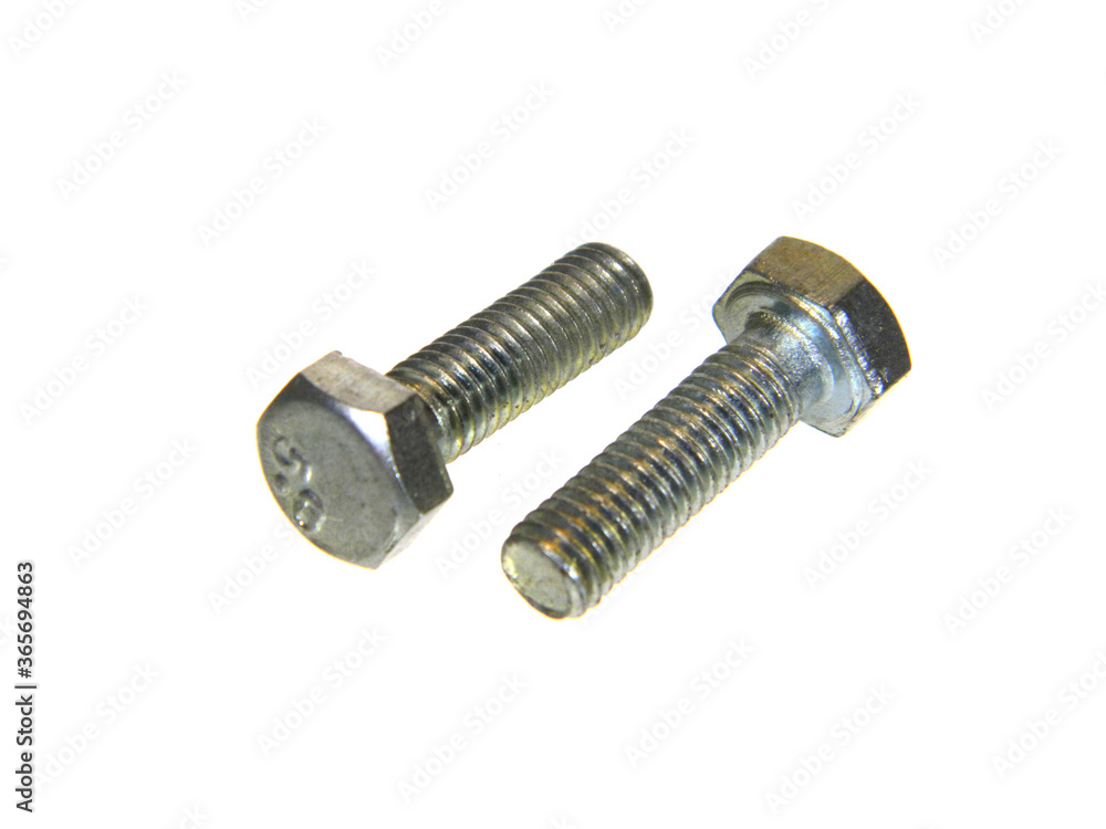 steel bolt isolated on white background steel bolt isolated on white background