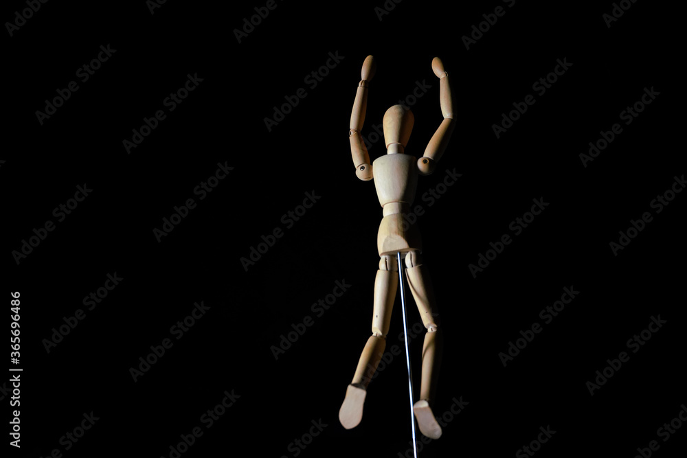 Wooden Mannequin Human Figure Sketching Painting Model black background