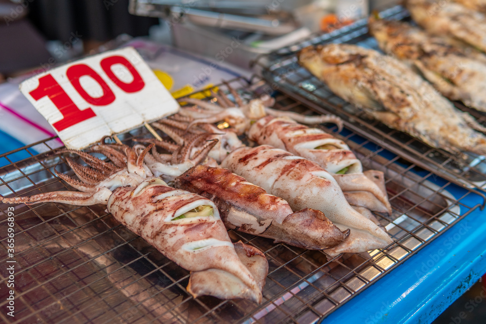 Stuffed Squid for sale in Chiang Mai